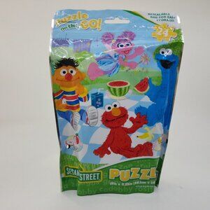 Sesame Street Puzzle On The Go 24 Piece Elmo Ernie Cookie Monster Resealable Bag
